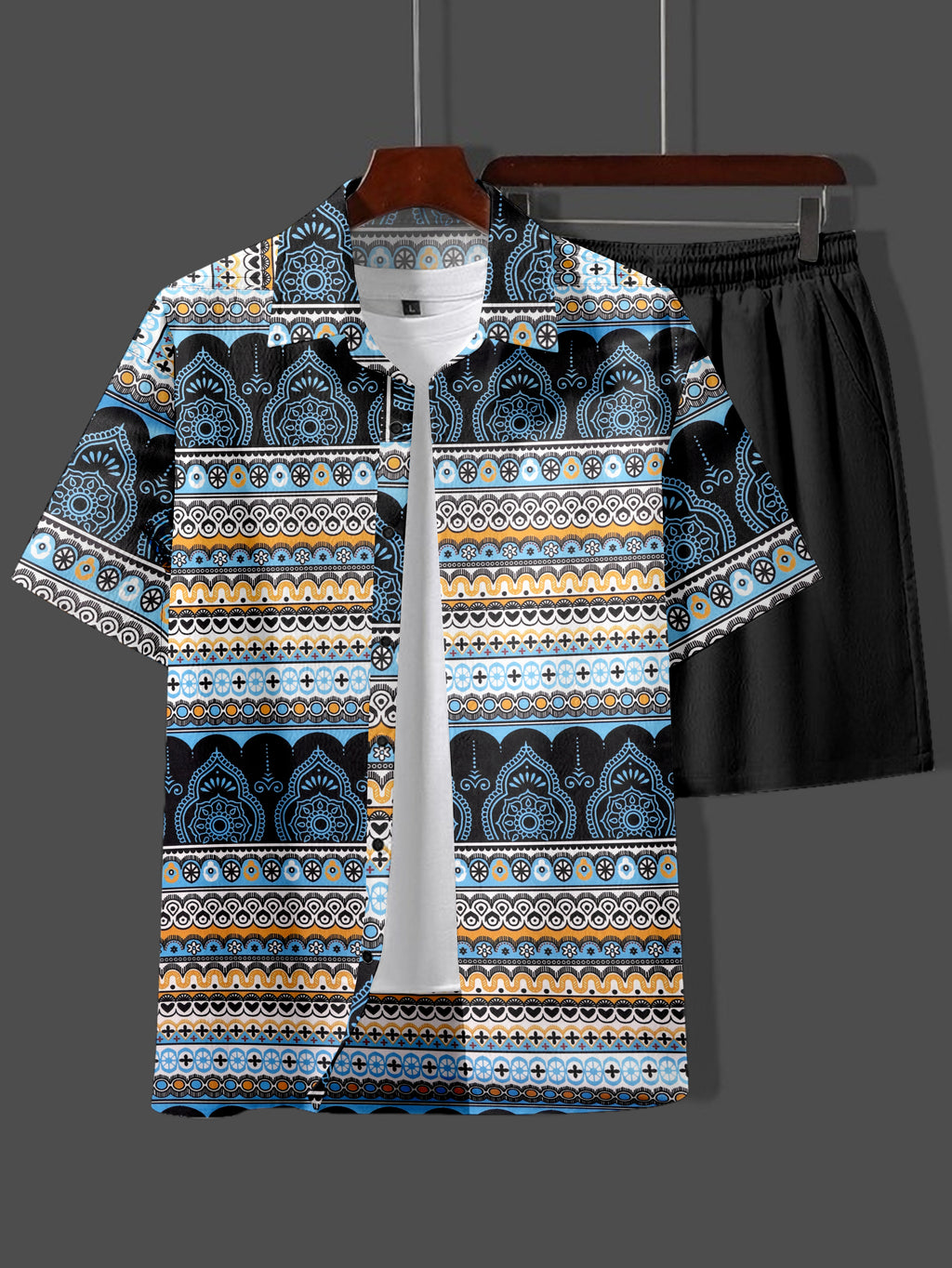 Premium Men’s Lycra Night Suit – Comfortable Shirt & Shorts Set