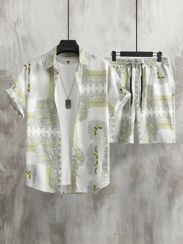 Premium Men’s Lycra Night Suit – Comfortable Shirt & Shorts Set