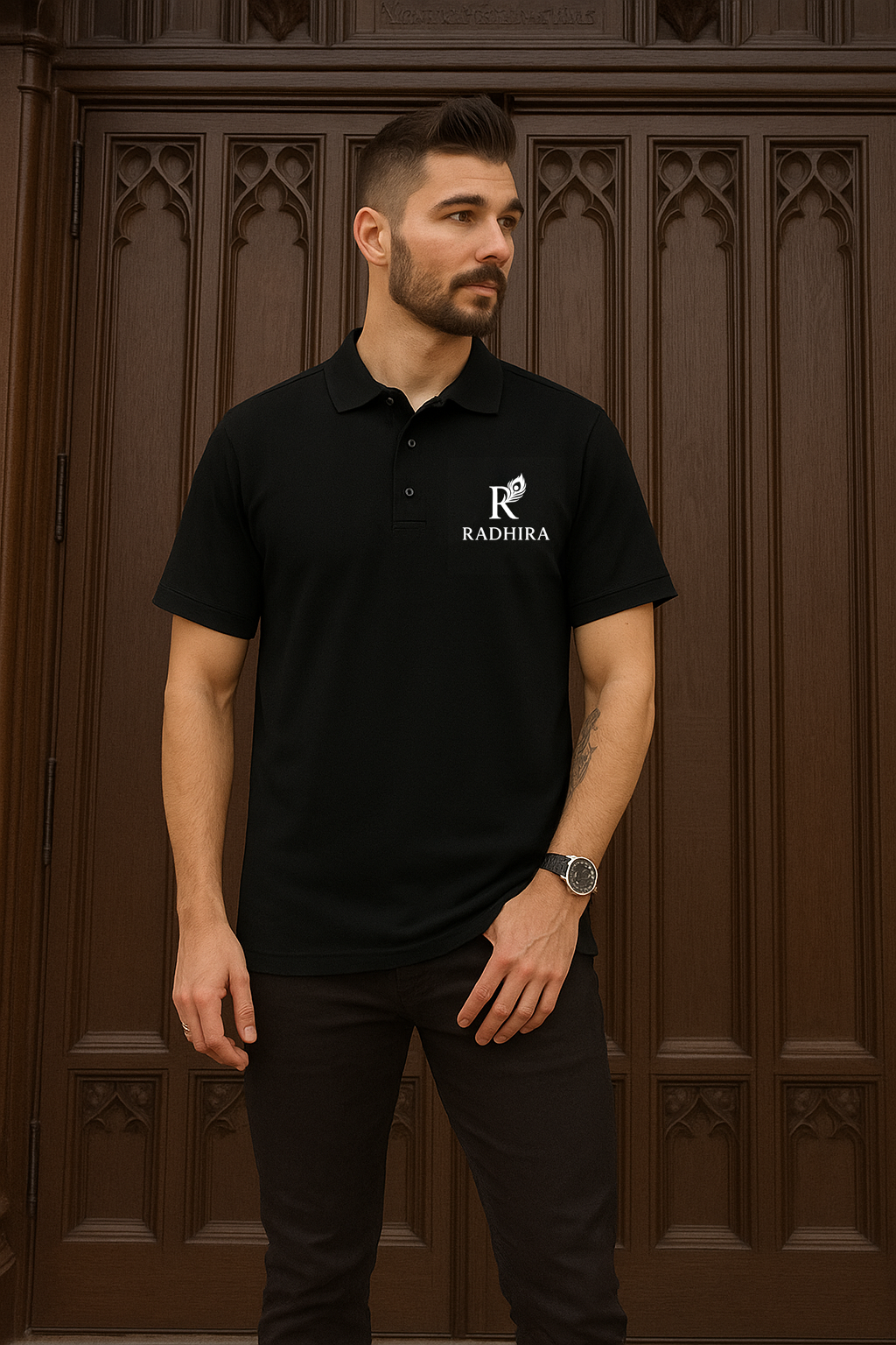 Premium Black Cotton Polo T-Shirt
