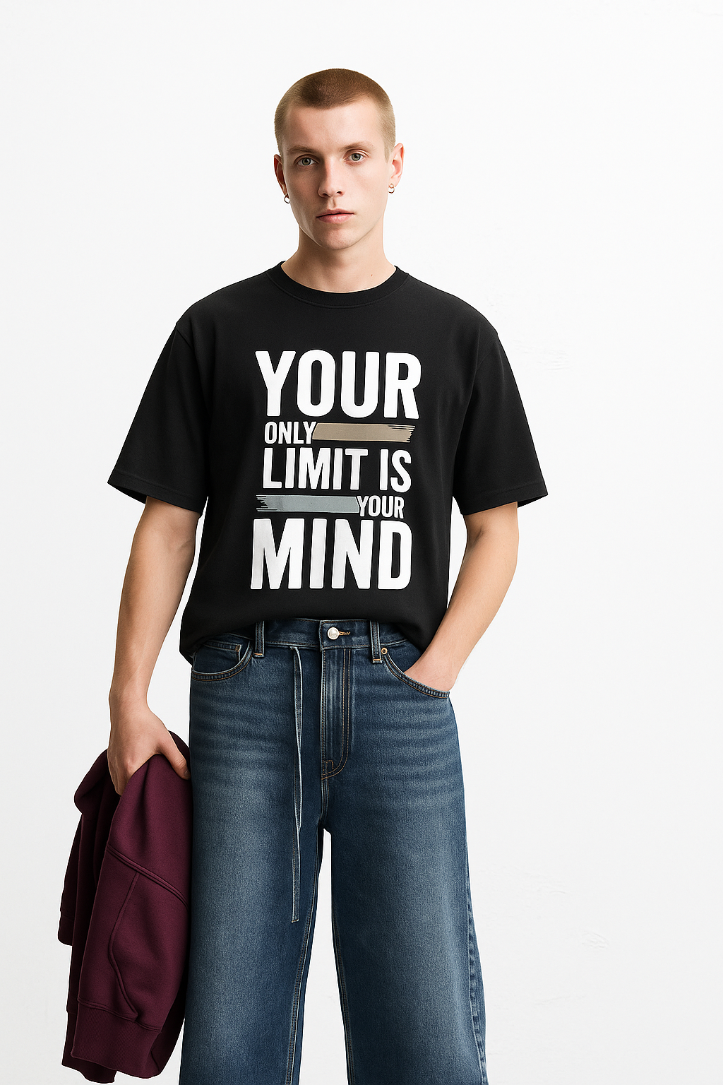 Premium Cotton Oversized T-shirt-Black