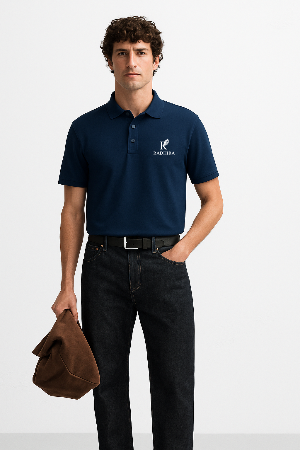Premium Navy Blue Cotton Polo T-Shirt